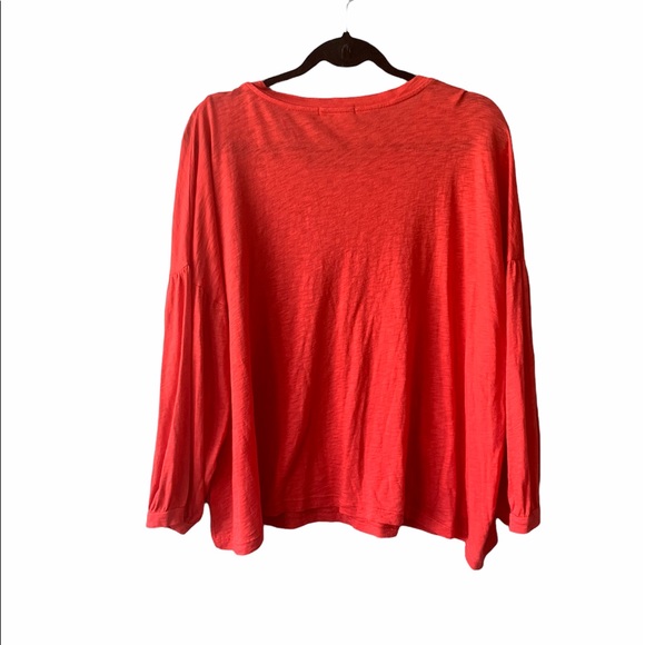 Anthropologie Sundry Sienna Red Orange Balloon 3/4 Sleeve Size 4 XL US 14 EUC - Picture 3 of 7